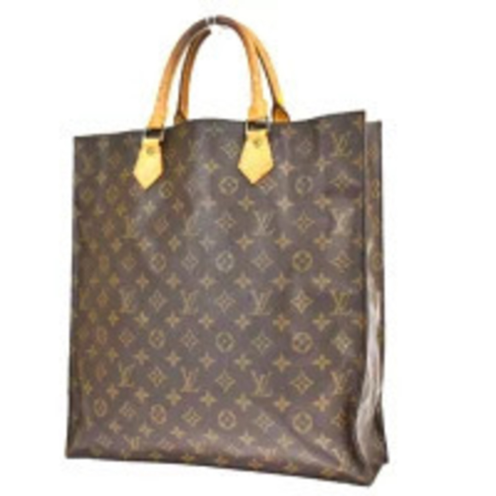 Louis Vuitton Sac Plat Handbag Monogram Leather